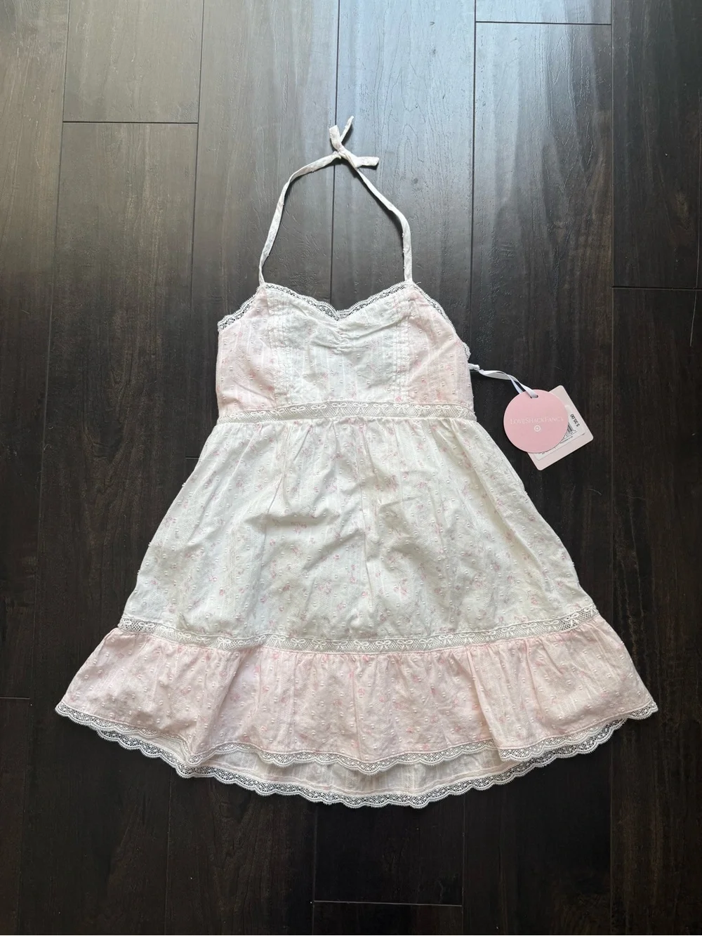 Loveshackfancy x Target Girls' Pink Halter Eyelet Dress
